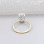 Hidden halo ring oval cut side view