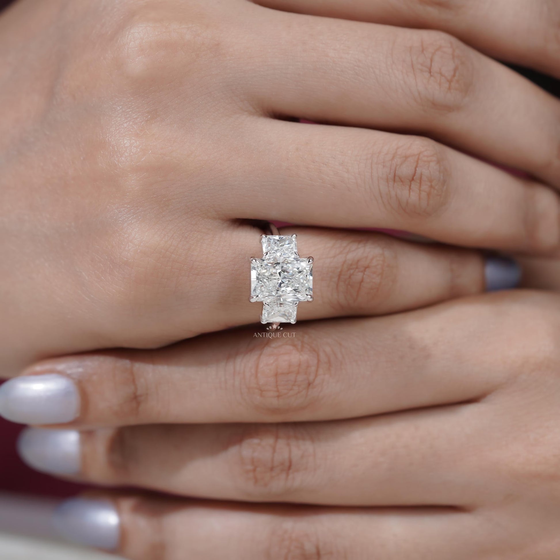 Modern radiant cut engagement ring design