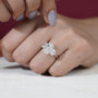 White gold three stone diamond ring sparkle