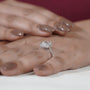 Classic white gold halo diamond ring