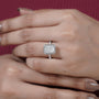 Radiant cut diamond ring top view brilliance