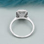 Pave band radiant cut diamond ring sparkle