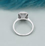 Pave band radiant cut diamond ring sparkle