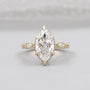 Marquise Cut Engagement Ring with Vintage Band in Yellow Gold IGI Certified