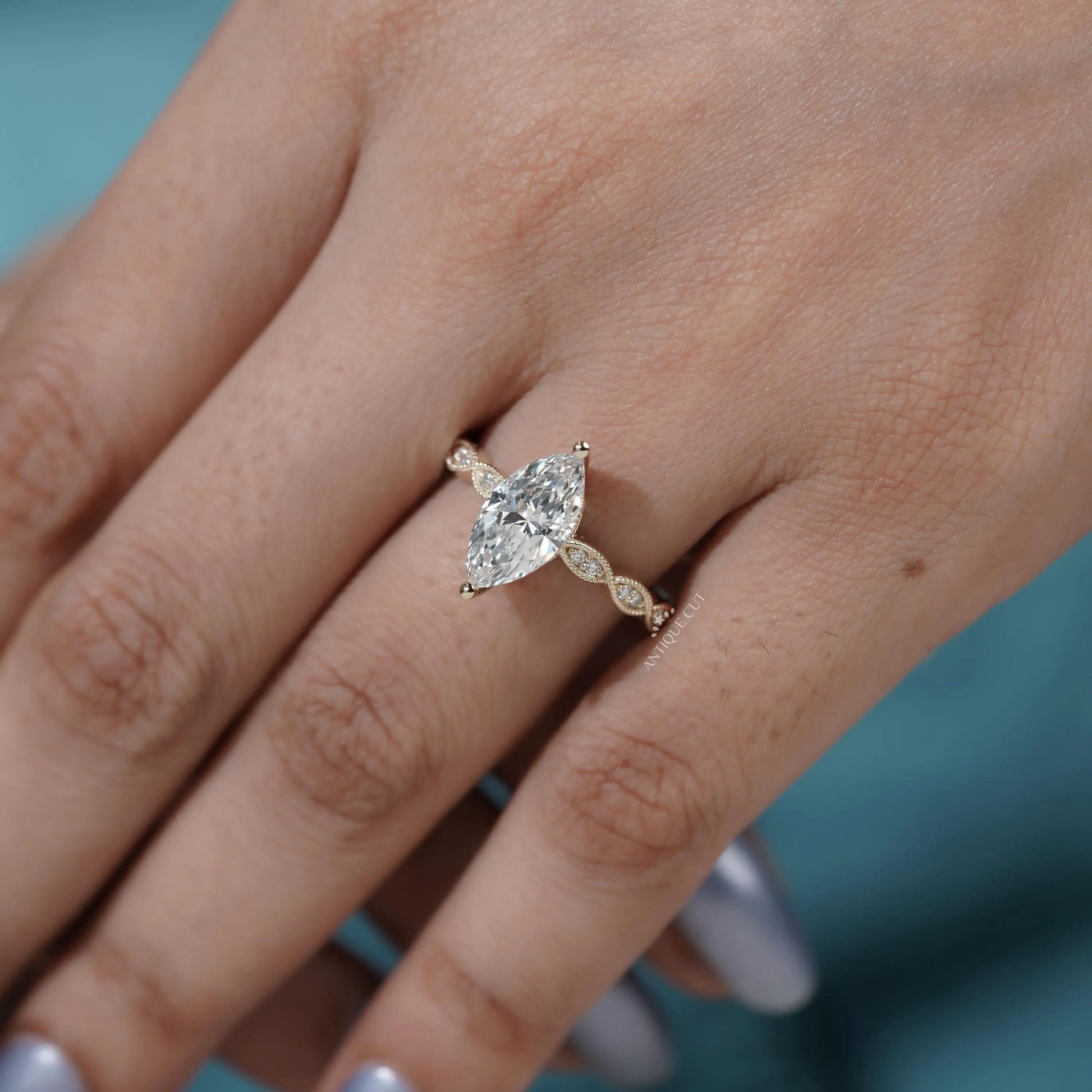 IGI Certified lab grown diamond vintage bridal jewelry