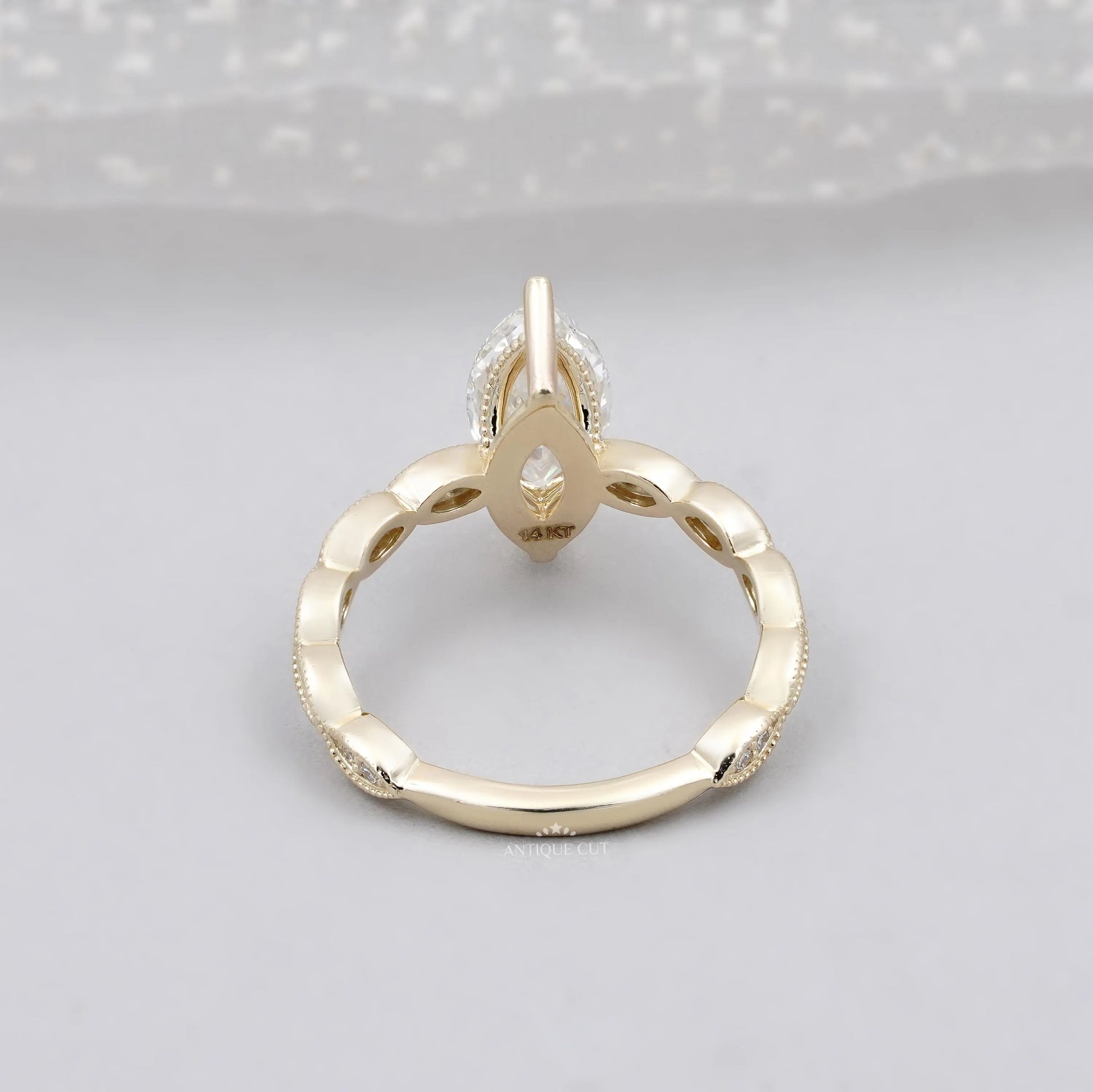 IGI Certified marquise lab grown diamond engagement ring