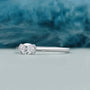 Horizontal oval cut diamond solitaire engagement ring