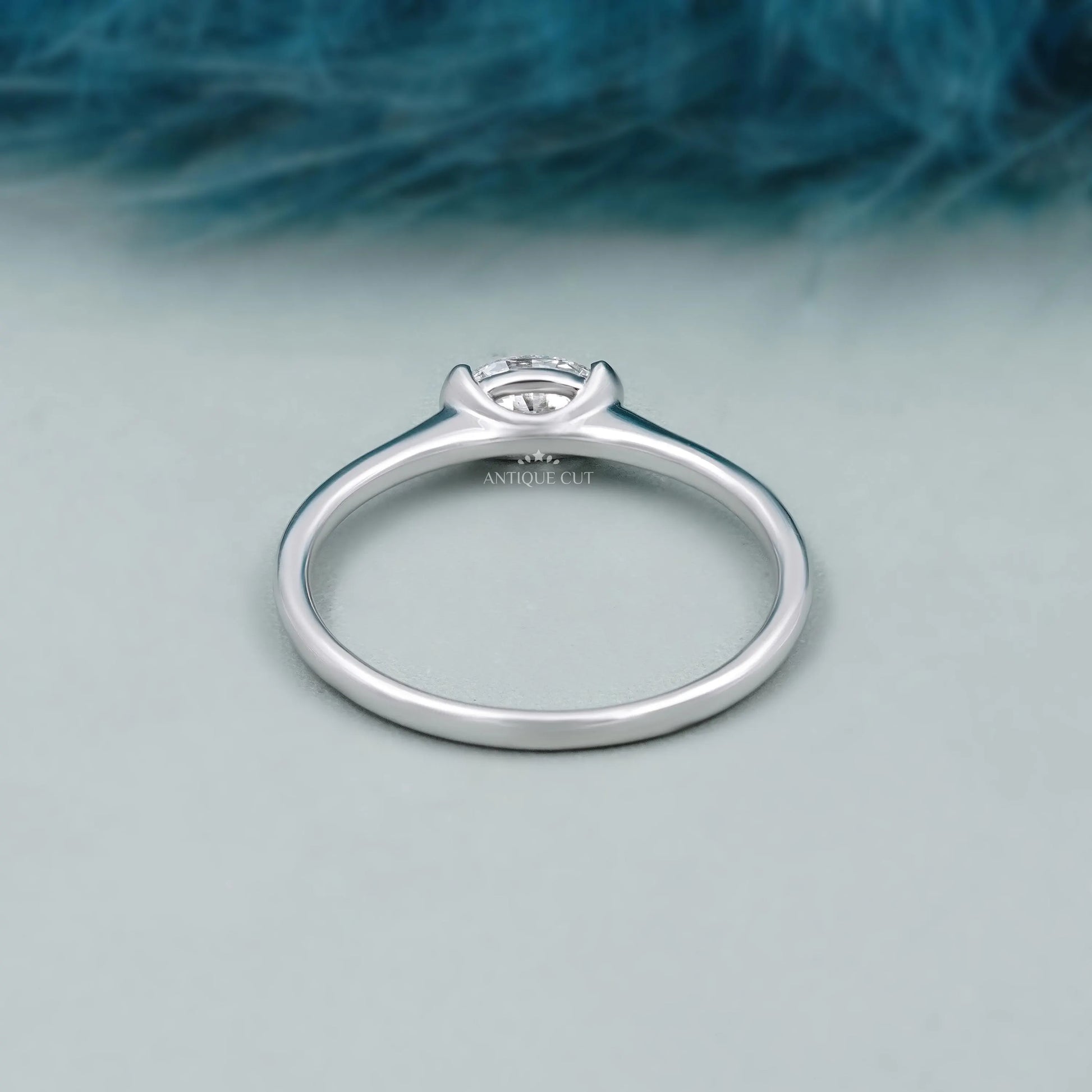 IGI Certified oval lab grown diamond engagement ring