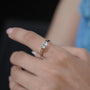 Minimalist horizontal marquise diamond bridal jewelry
