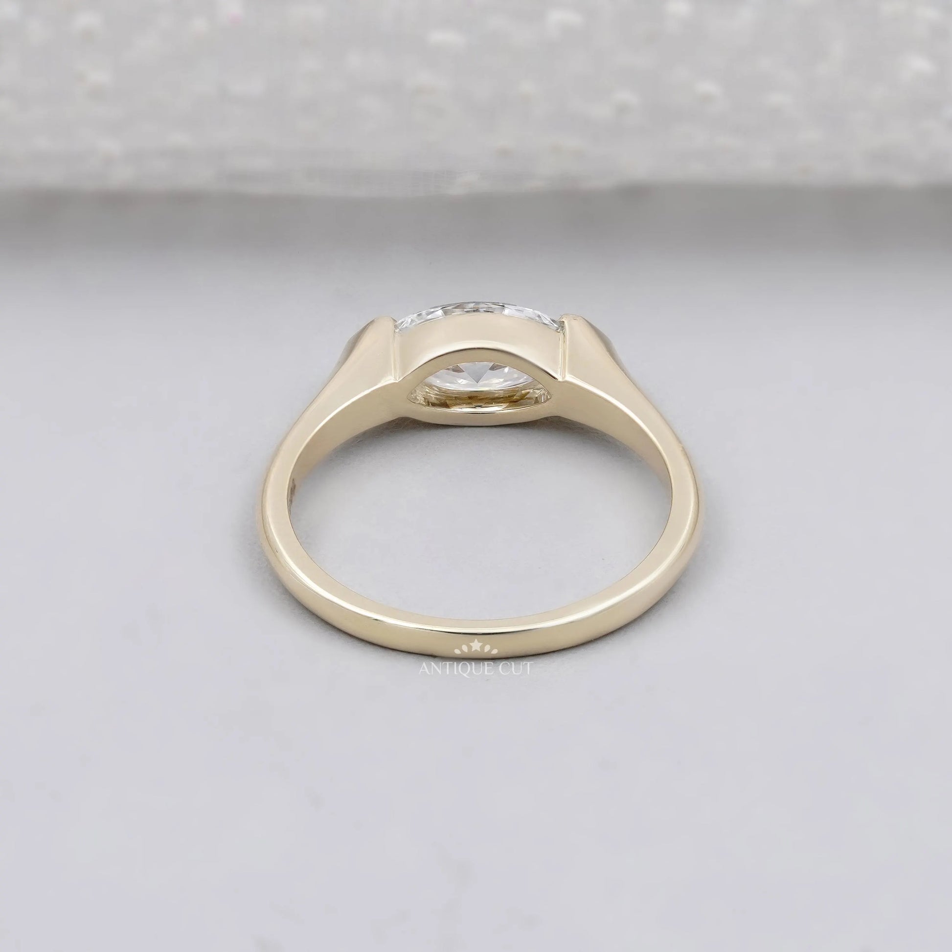 Yellow gold marquise cut solitaire diamond ring design