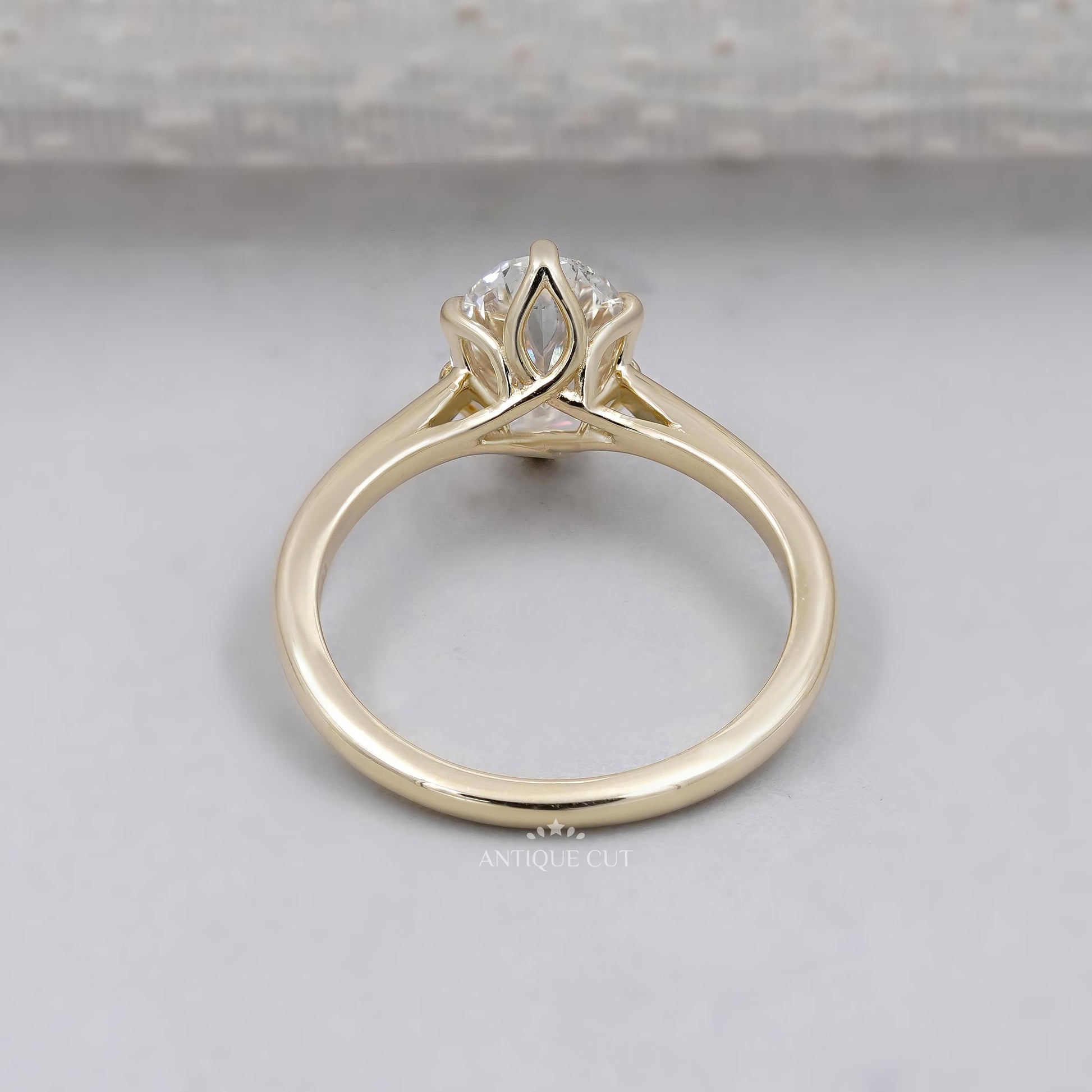 Lab grown oval diamond ring with classic 6 prong setting