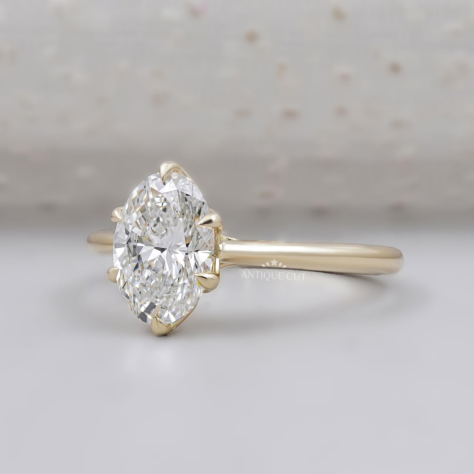 IGI Certified oval diamond solitaire engagement ring