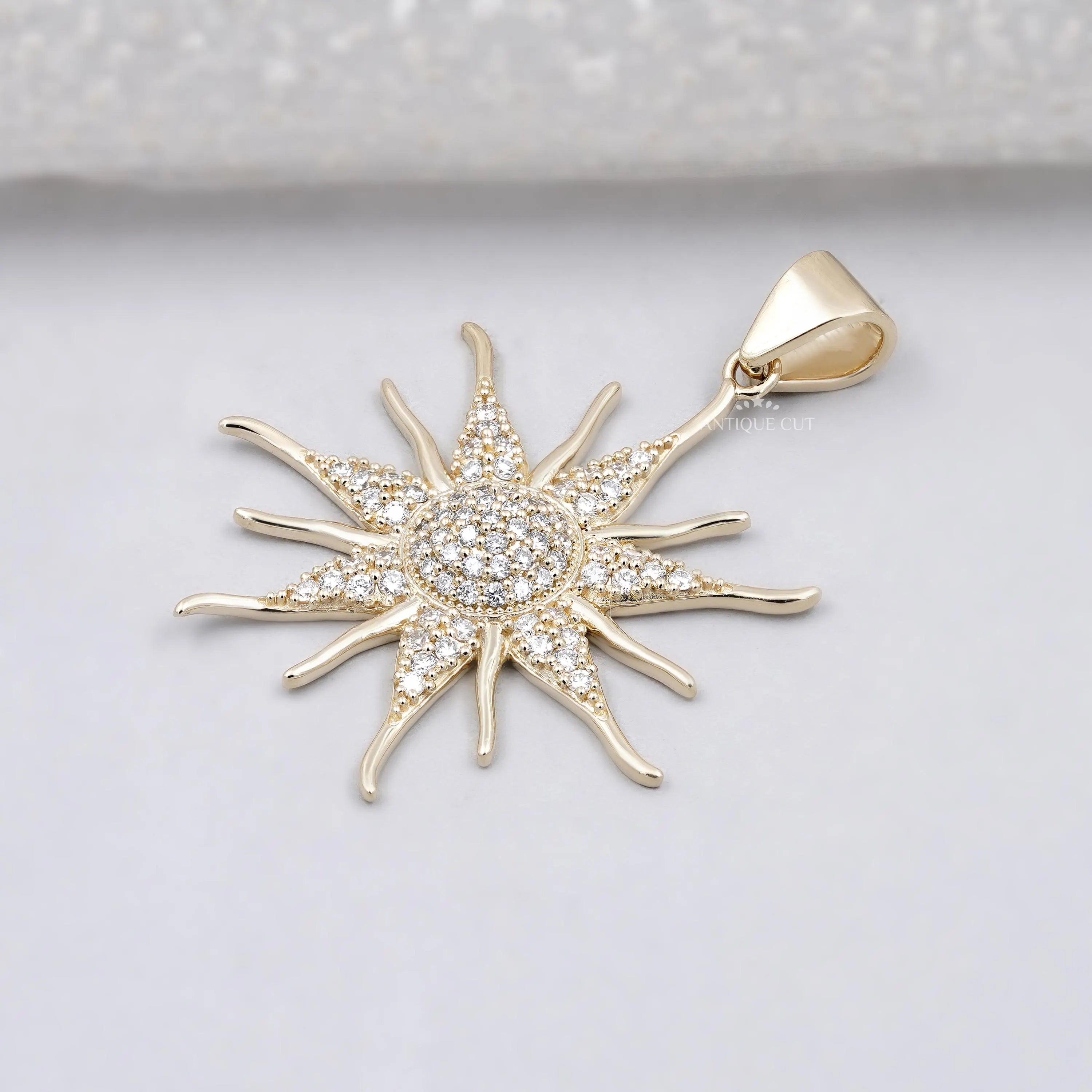 IGI certified round diamond pendant in gold