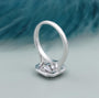 Elegant Asscher diamond engagement ring with halo design