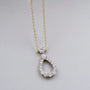 Elegant diamond design teardrop pendant necklace yellow gold