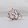 Antiquecut romantic heart halo diamond pendant