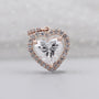 Romantic heart rose gold halo diamond pendant