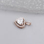 Romantic heart pendant with diamond halo rose gold