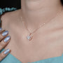 Lab grown romantic heart diamond pendant necklace
