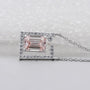 White gold emerald diamond pendant modern frame design