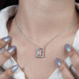 Contemporary emerald modern frame pendant