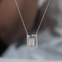 White gold emerald pendant with lab grown diamonds
