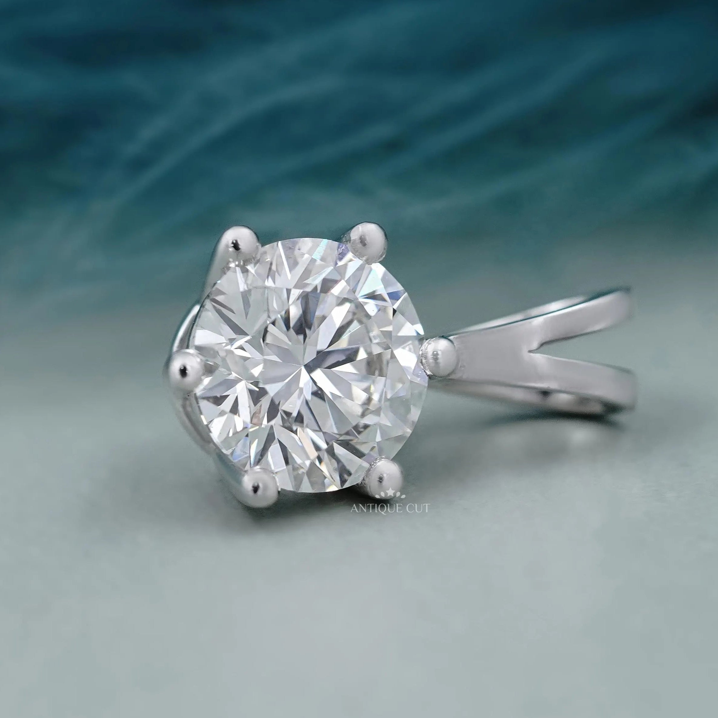 Two tone round diamond solitaire pendant necklace
