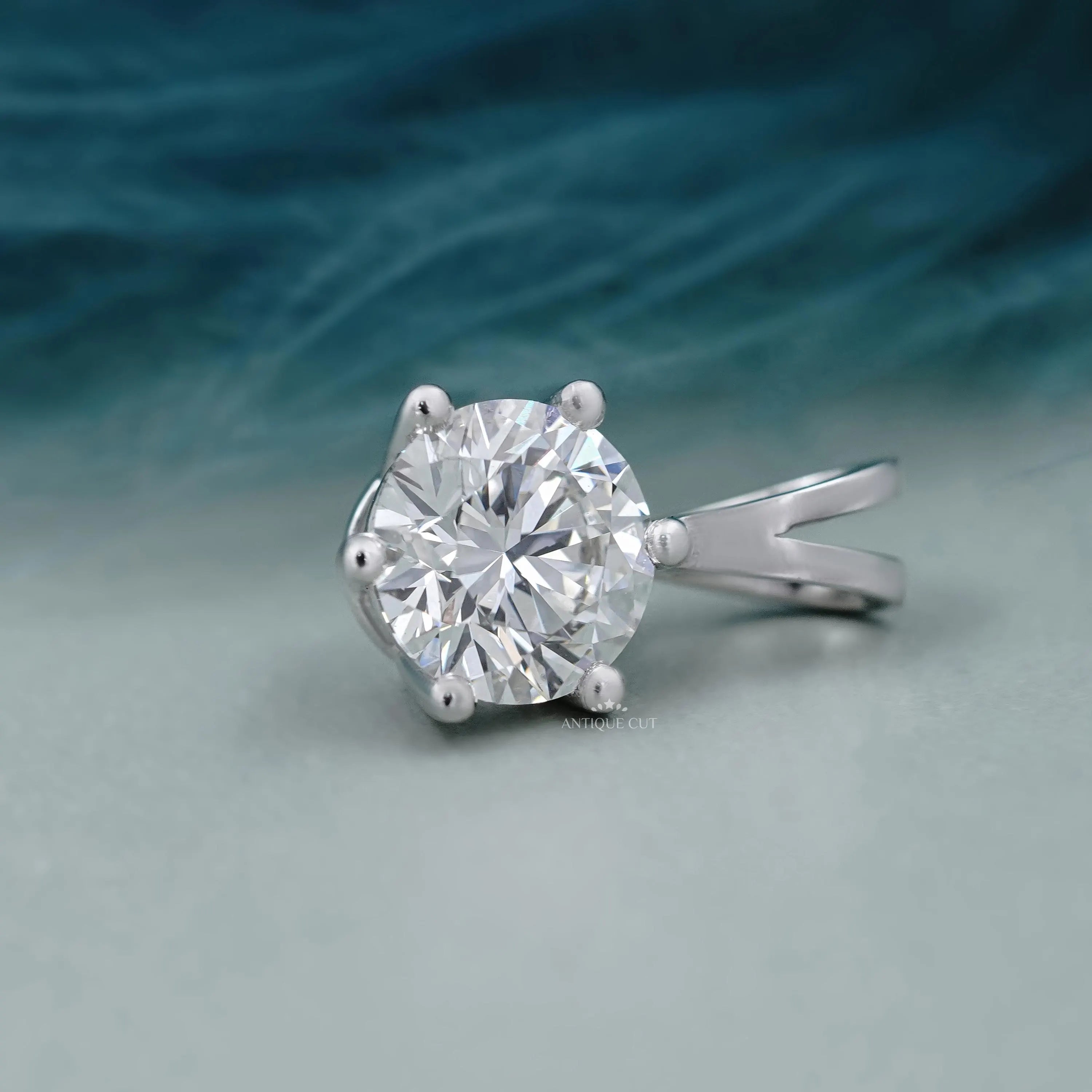 Two tone round diamond solitaire pendant necklace