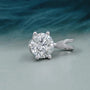 Two tone round diamond solitaire pendant necklace