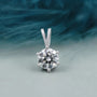 White and yellow classic round diamond solitaire necklace