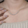 IGI certified curved bar diamond necklace