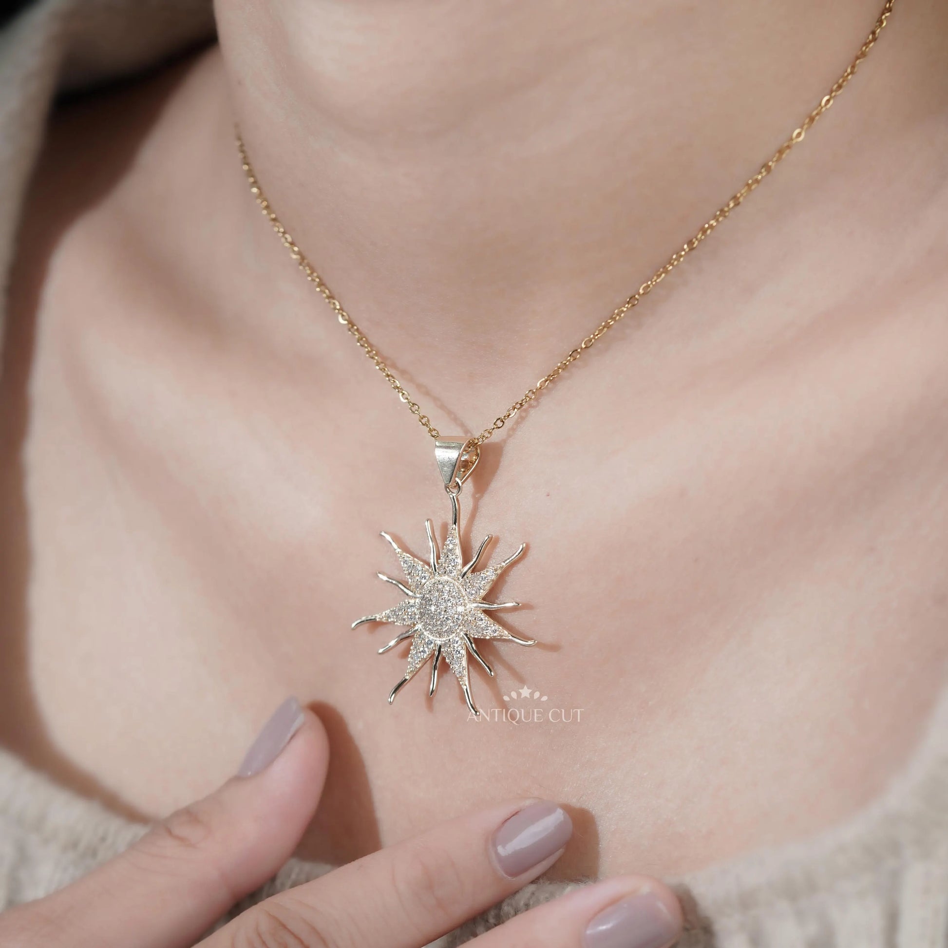 Handcrafted Antiquecut diamond pendant