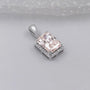 Lab grown pink diamond radiant halo pendant