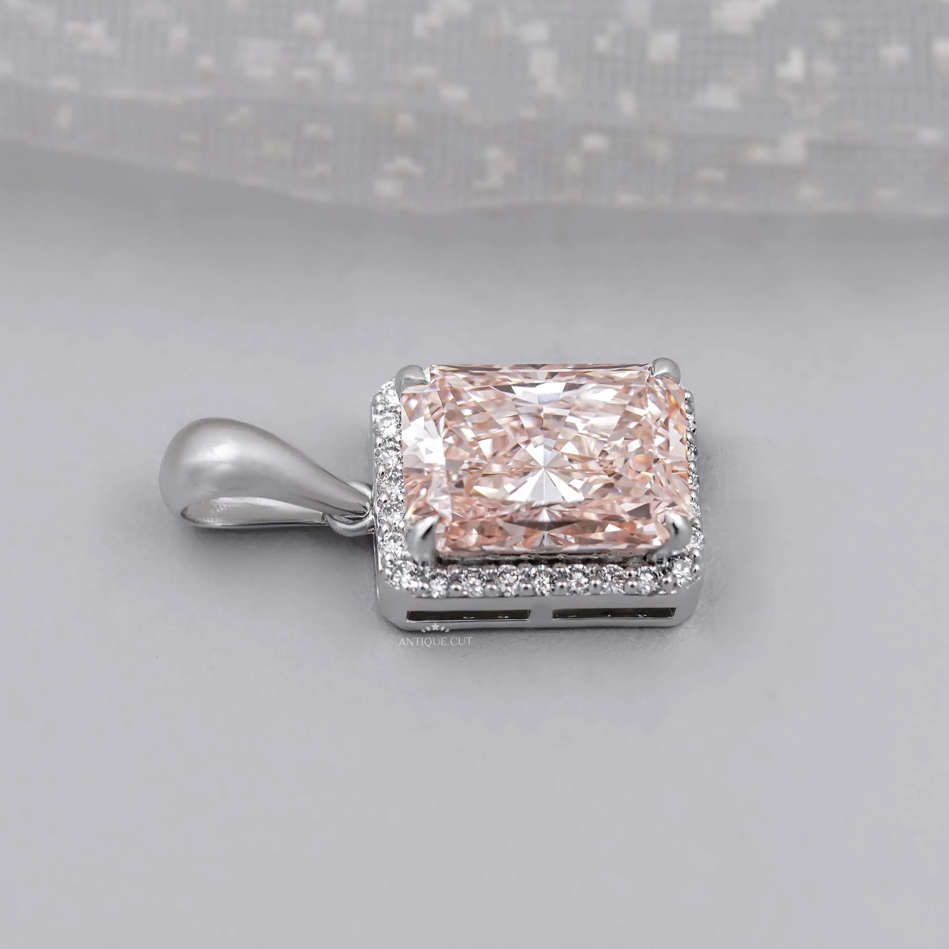 Radiant pink diamond jewelry pendant design
