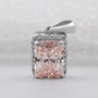 Pink Diamond Radiant Cut Halo Pendant IGI Certified