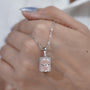 Radiant cut pink diamond pendant necklace