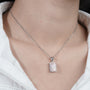 White gold lab grown pink diamond pendant