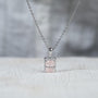 Elegant radiant cut pink diamond necklace