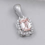 Elegant emerald cut diamond halo pendant jewelry