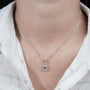 White gold lab grown emerald pendant