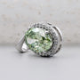 Antiquecut oval green diamond pendant