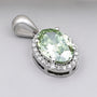 Lab grown green diamond pendant white gold