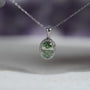 White gold lab grown green diamond necklace