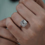 Premium Asscher cut diamond bridal ring in white gold