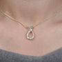 Yellow gold teardrop diamond pendant necklace