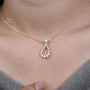 Elegant teardrop pendant necklace with lab grown diamonds