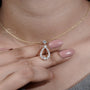 IGI certified diamond teardrop pendant necklace