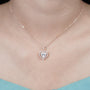 Halo diamond heart pendant rose gold IGI certified