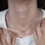 Elegant round diamond solitaire necklace antiquecut