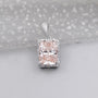 White gold radiant cut pink diamond halo pendant